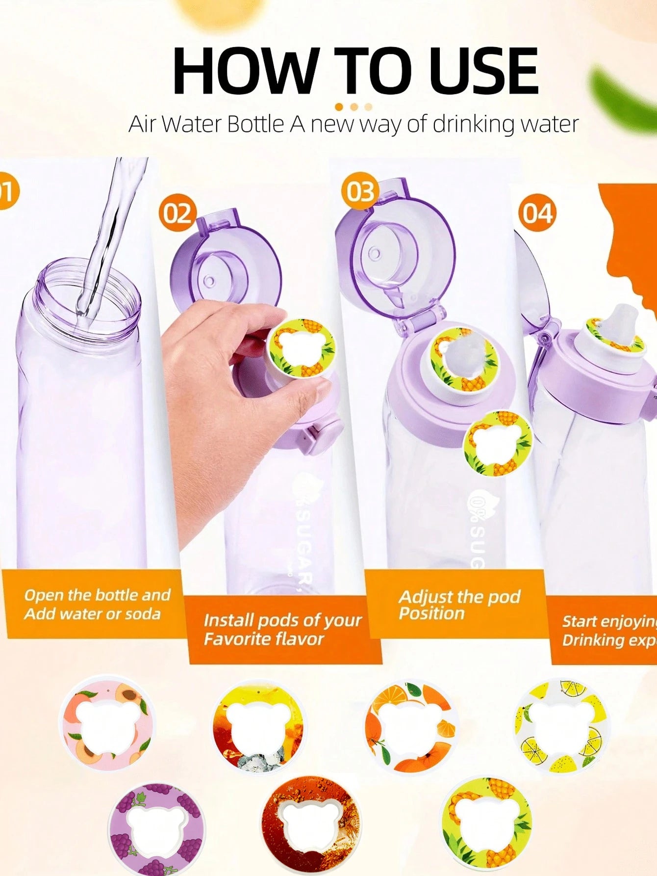 Driply Bear Fruit Drink Flavor Pod | 0 Sugar | 0 Calorie